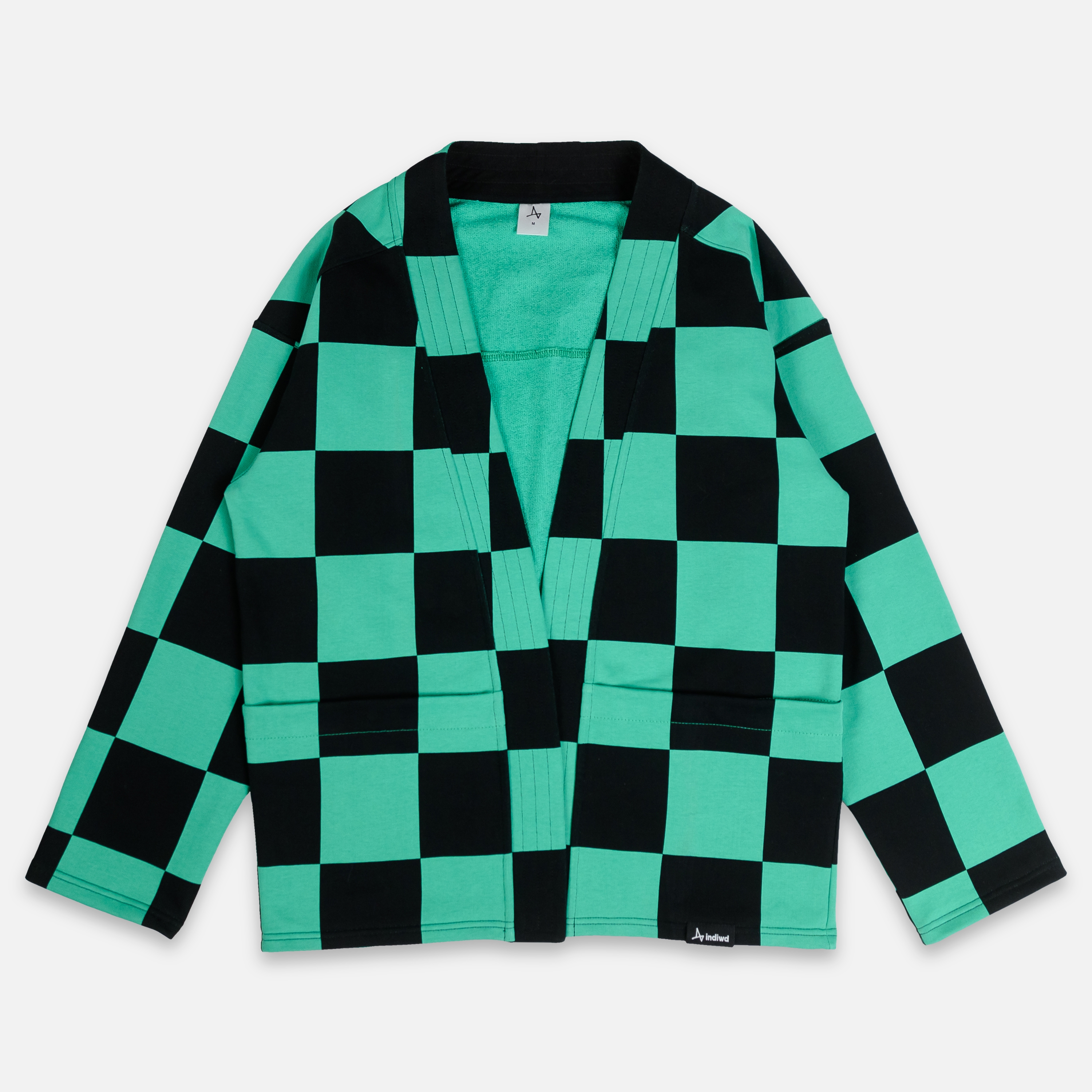 

Толстовка-кимоно c паттерном, Черно-зеленый