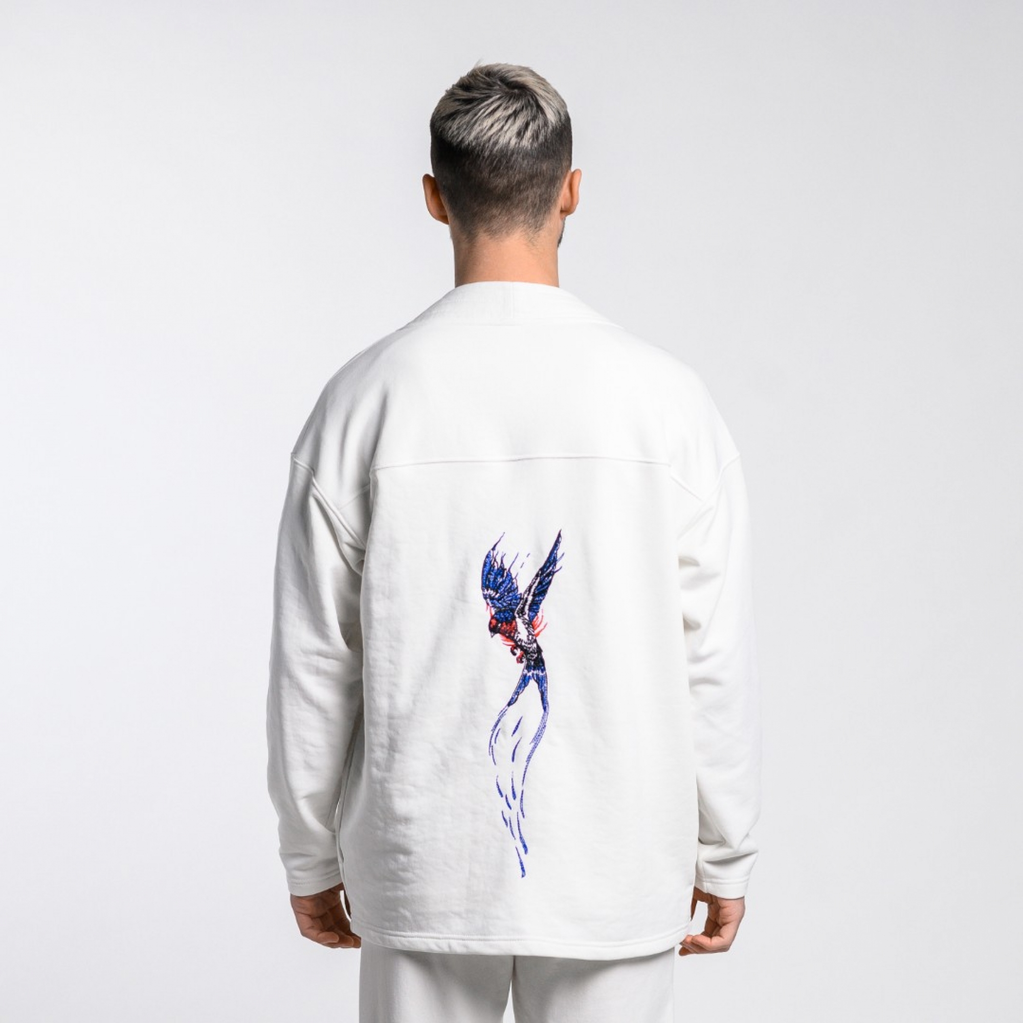 Толстовка-кимоно с птичкой