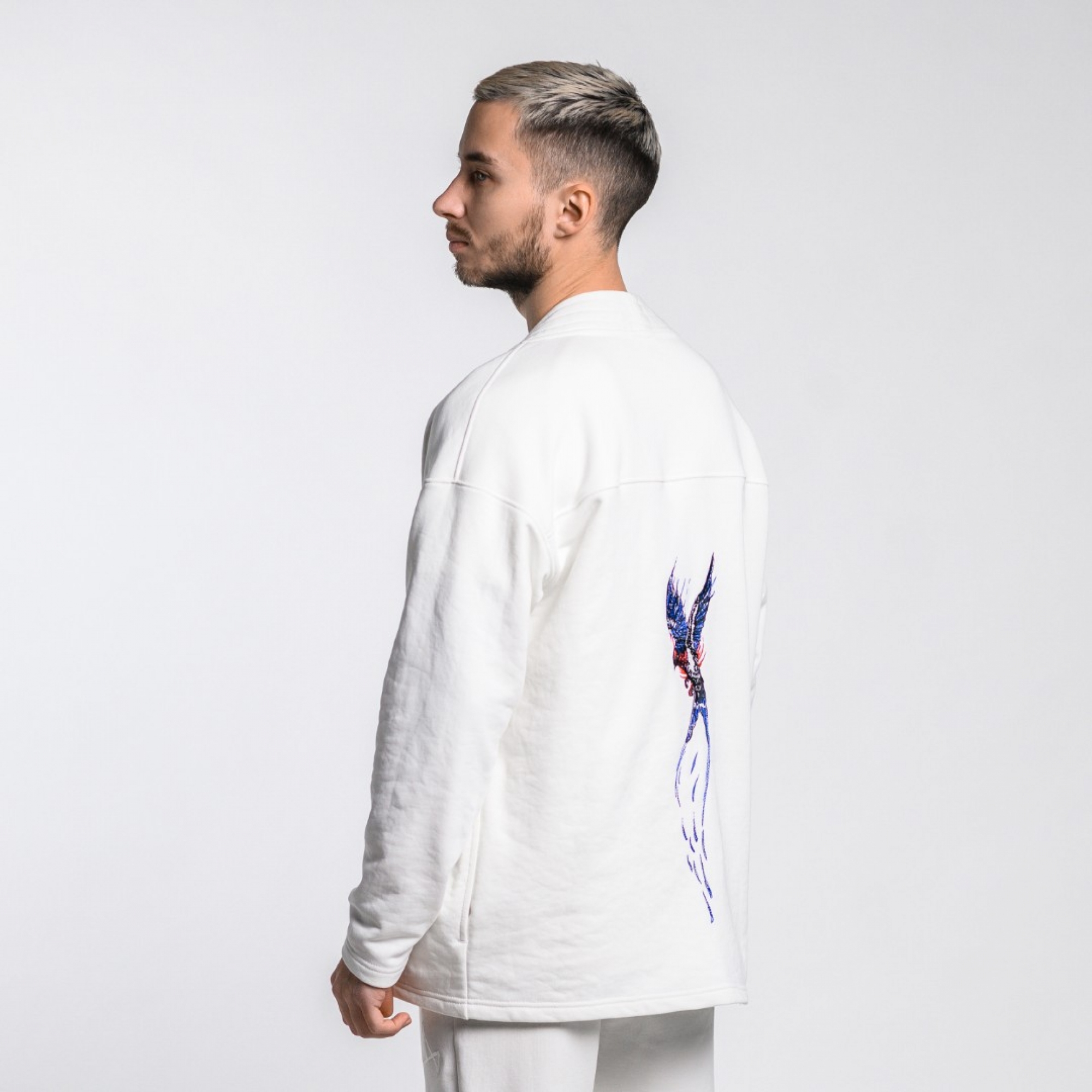 Толстовка-кимоно с птичкой