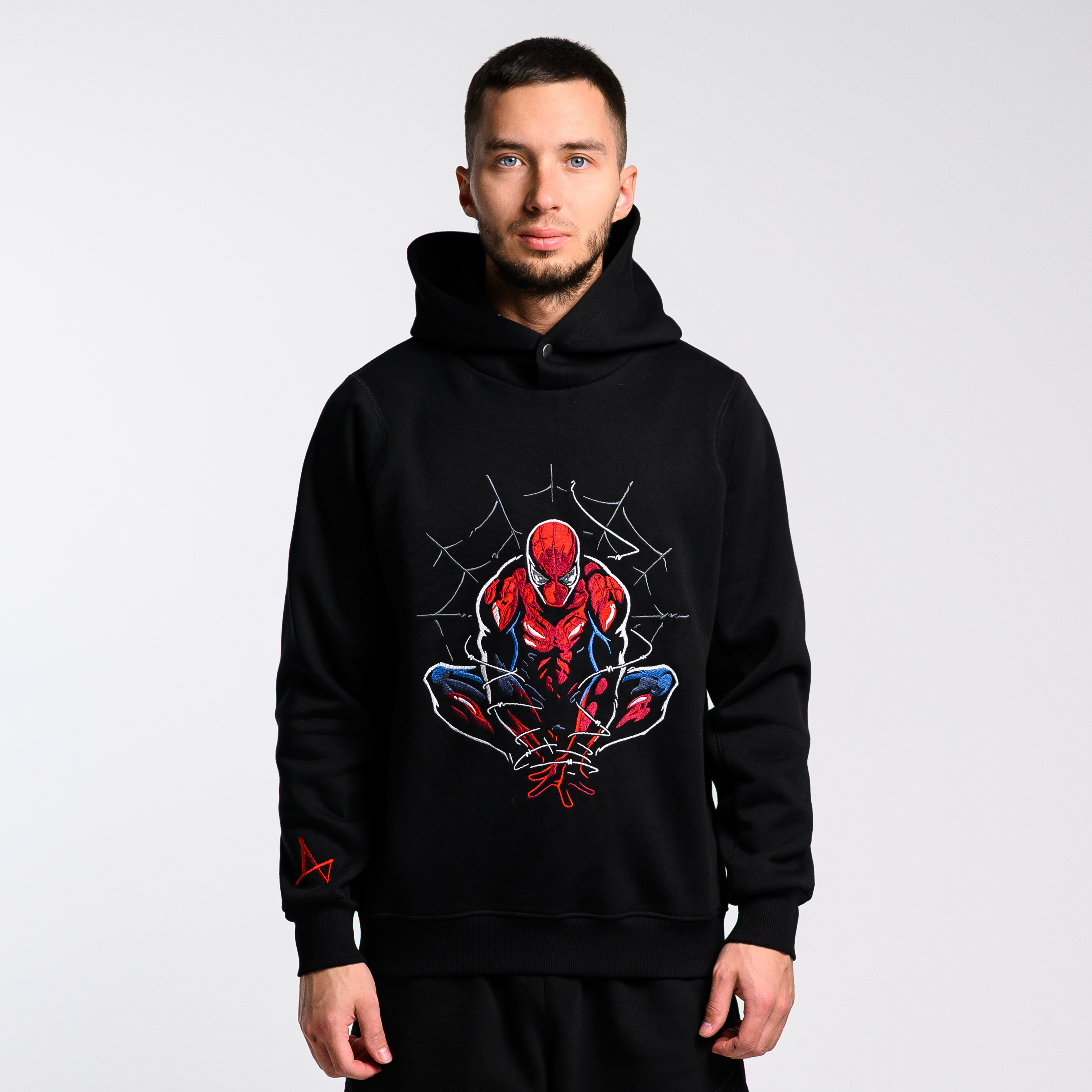 

Худи с кнопкой Spider Man, Черный