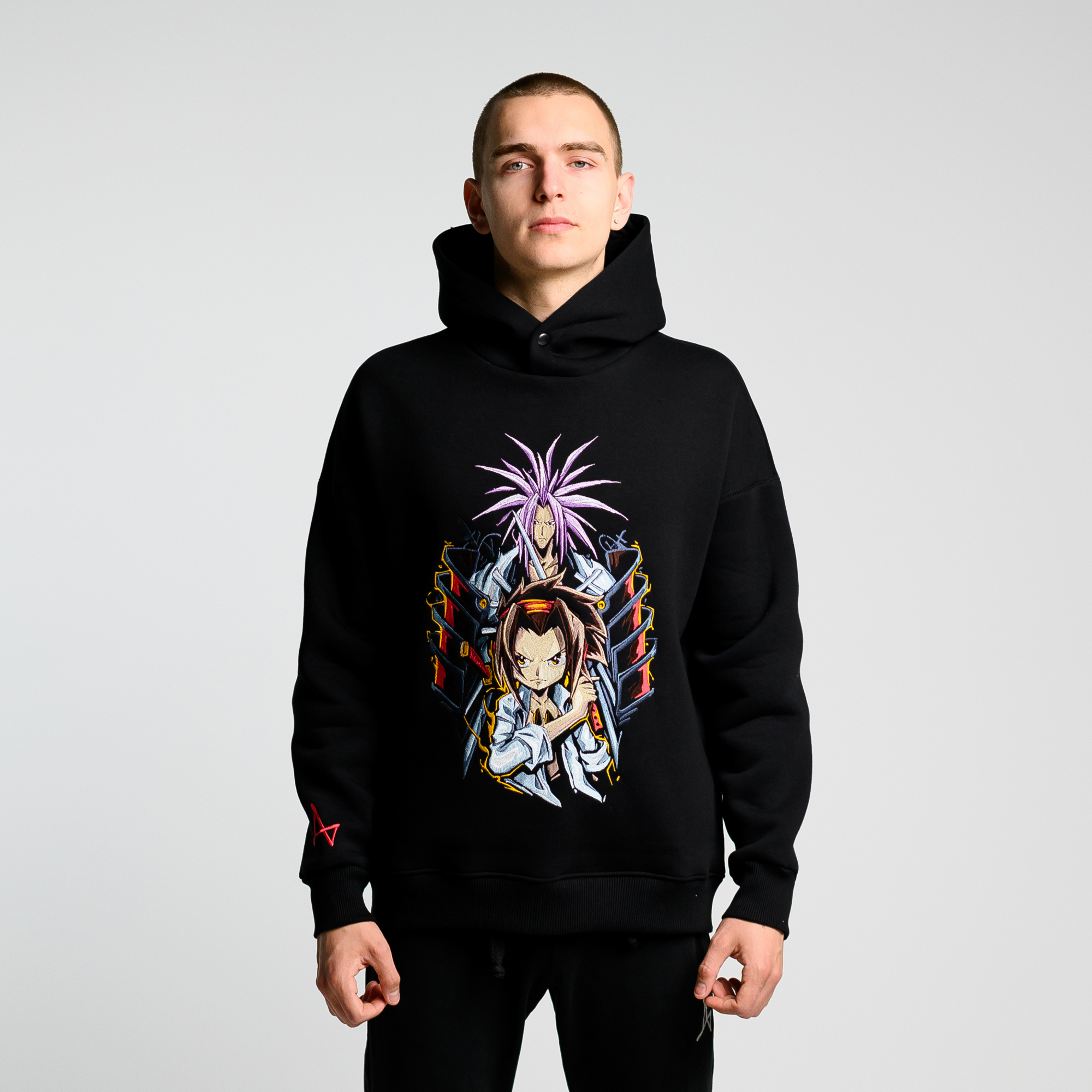 Утепленное худи с кнопкой Shaman King