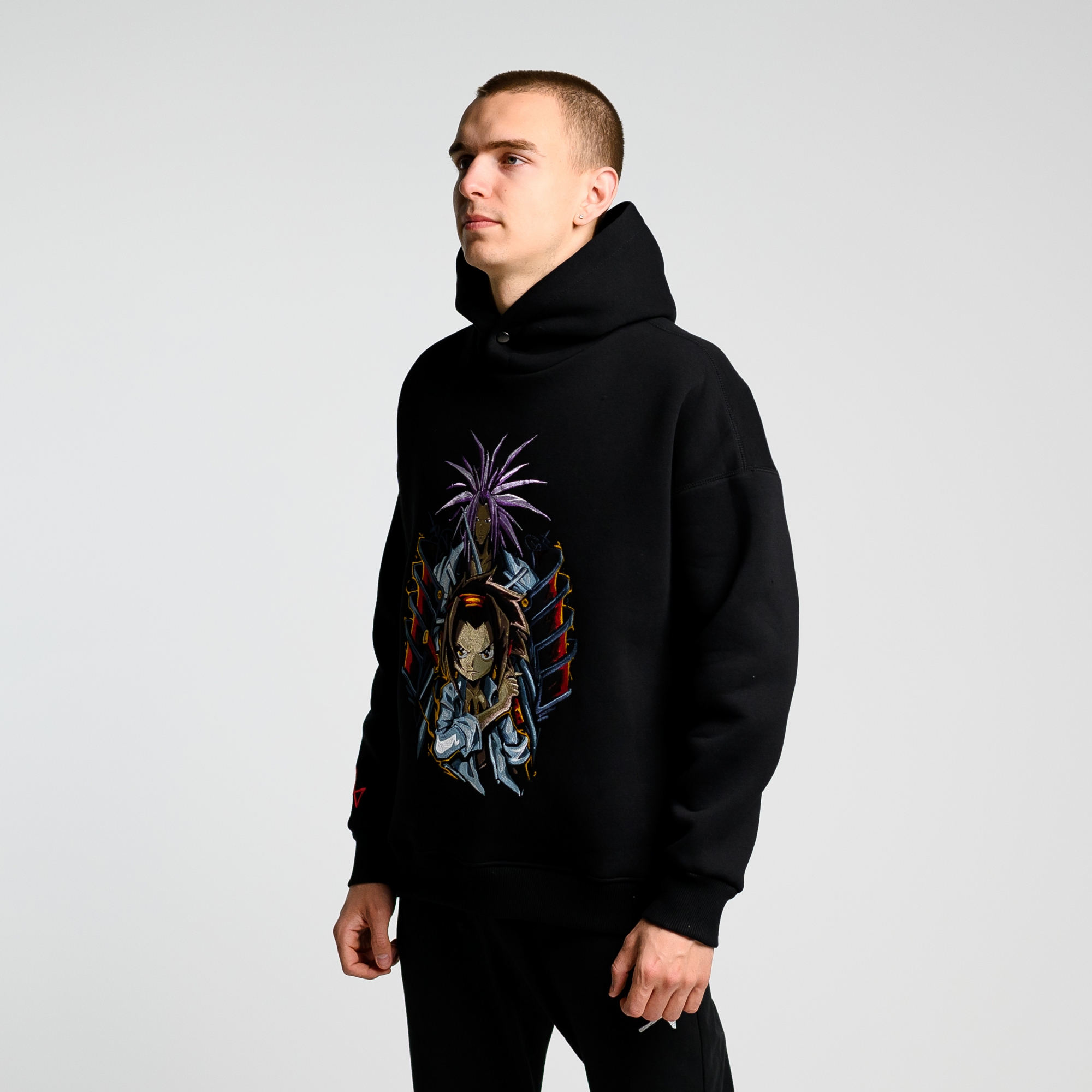 Утепленное худи с кнопкой Shaman King