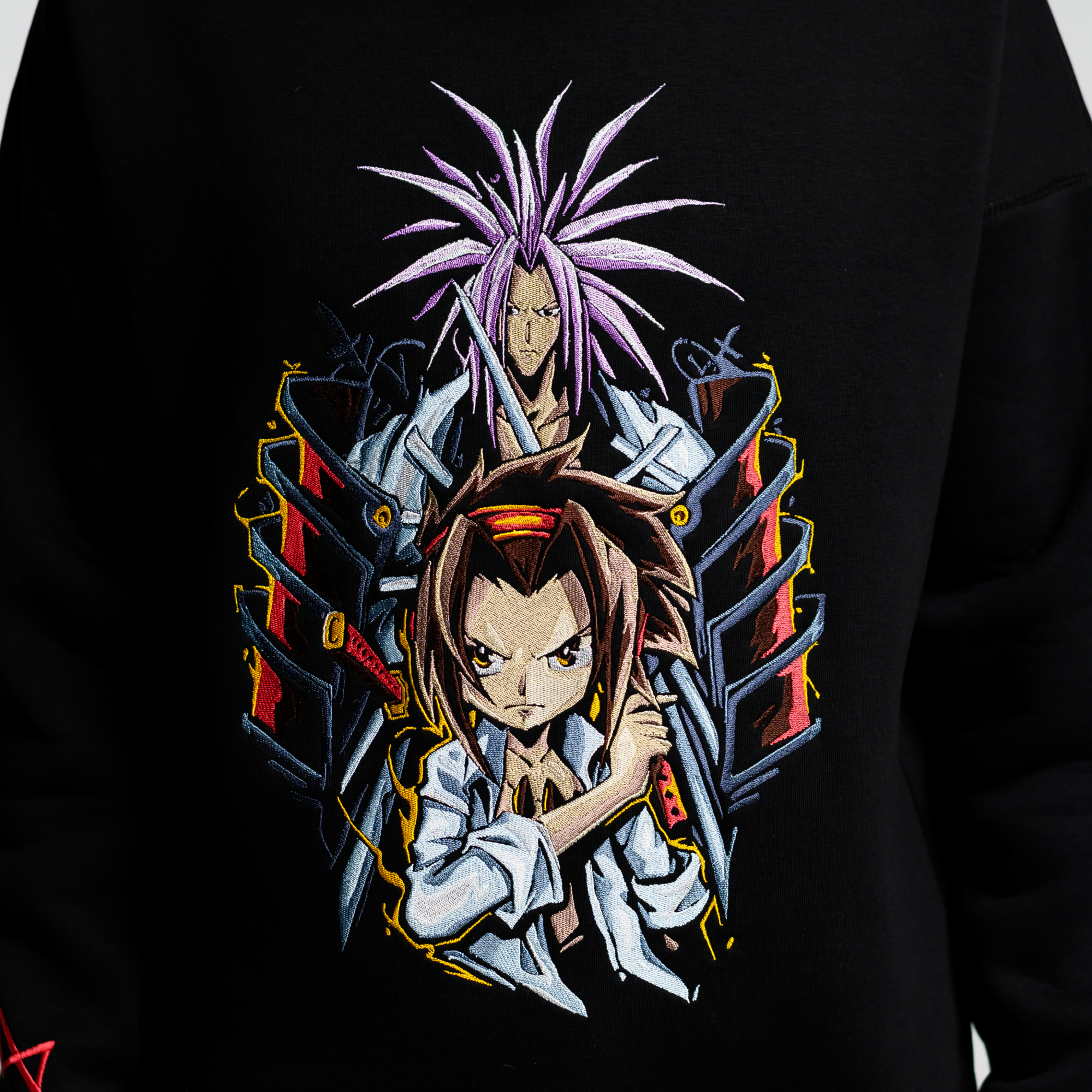 Утепленное худи с кнопкой Shaman King (Hoodie143) — Indiwd