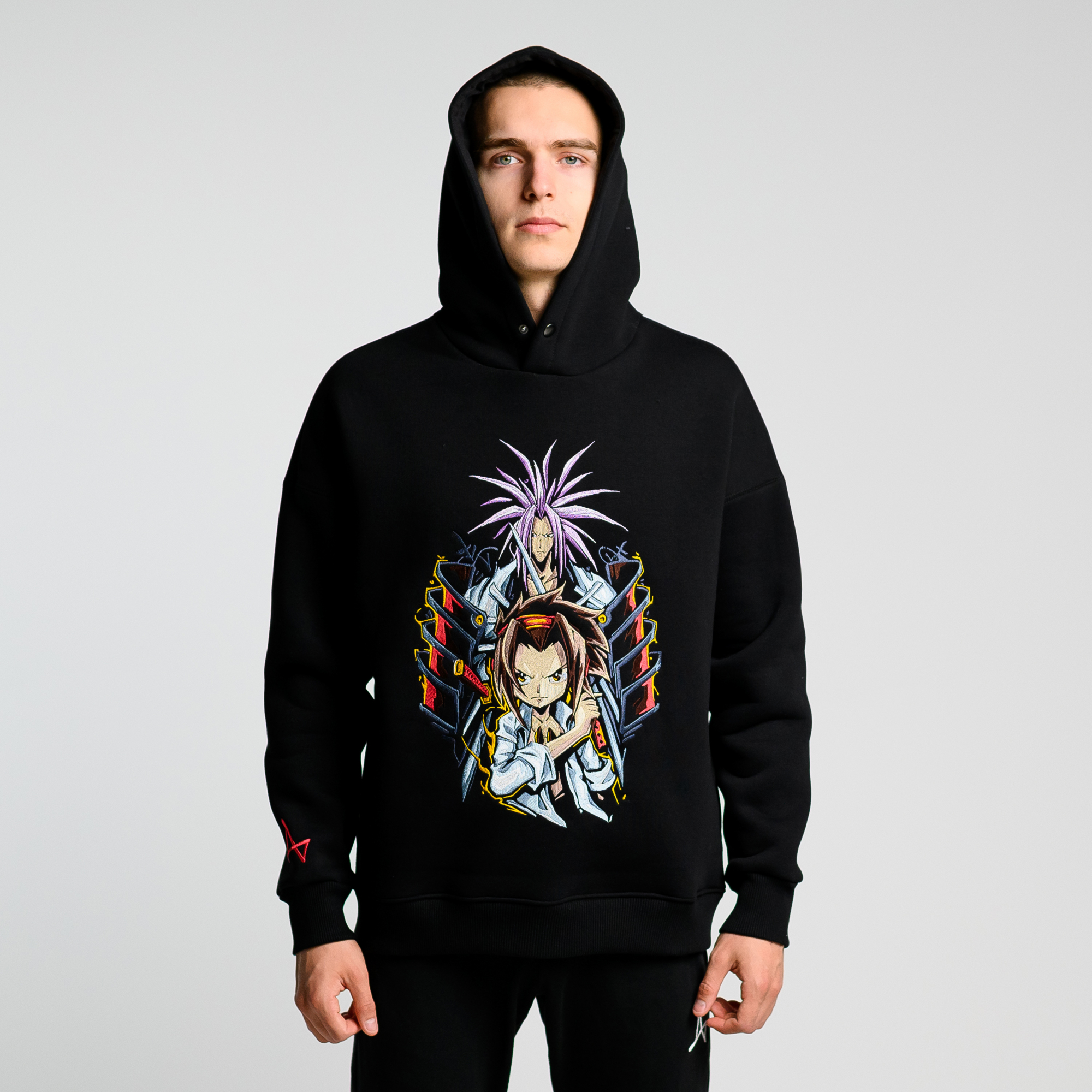 Утепленное худи с кнопкой Shaman King