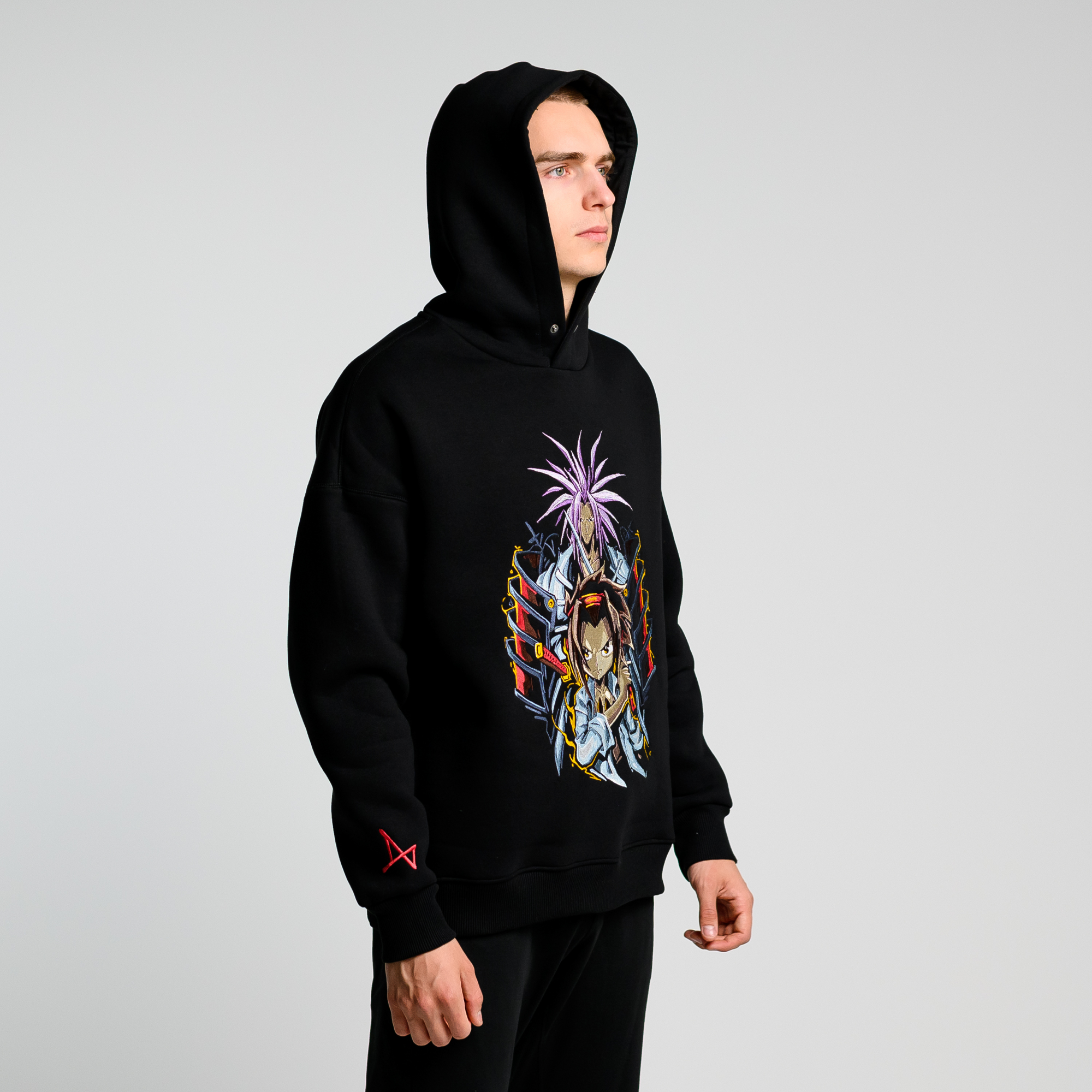 Утепленное худи с кнопкой Shaman King